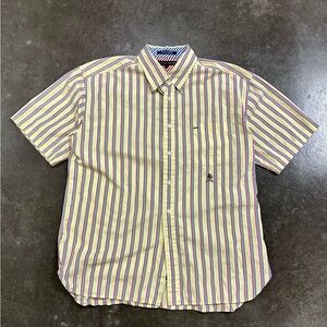 Tommy Hilfiger Yellow and Purple Striped Shirt